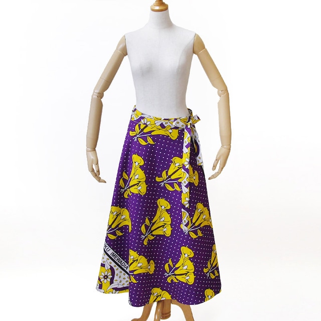 カンガの巻きスカート（アフリカ布スカート）ロングスカート スタイリッシュ