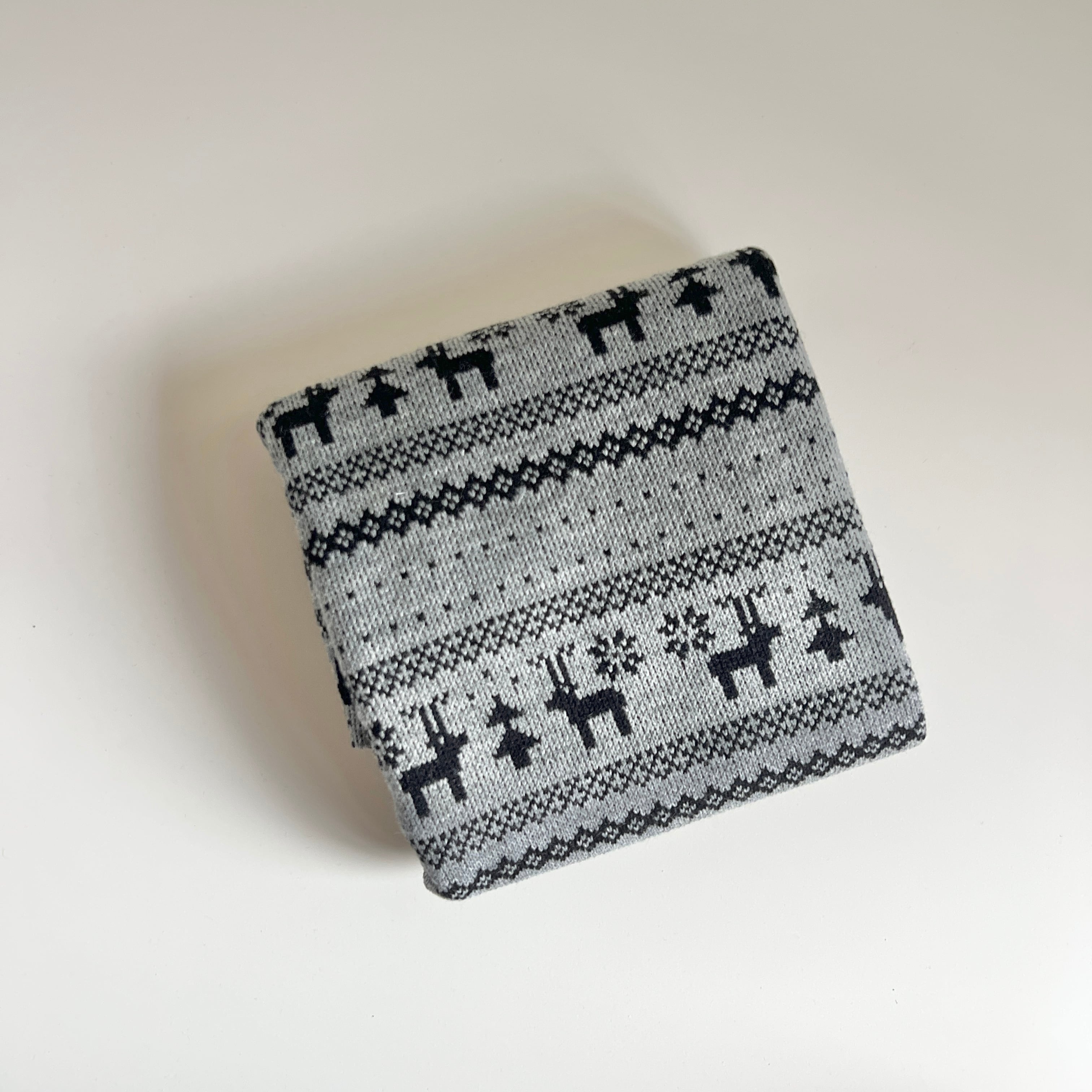 ジャガードニット生地（ノルディック柄・トナカイとツリー）韓国生地 4