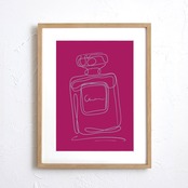 EAU DE PARFUM N°9|香りの余韻を描く一筆ラインアートポスター|空間が洗練されるミニマルデザイン|高品質印刷A2ポスター