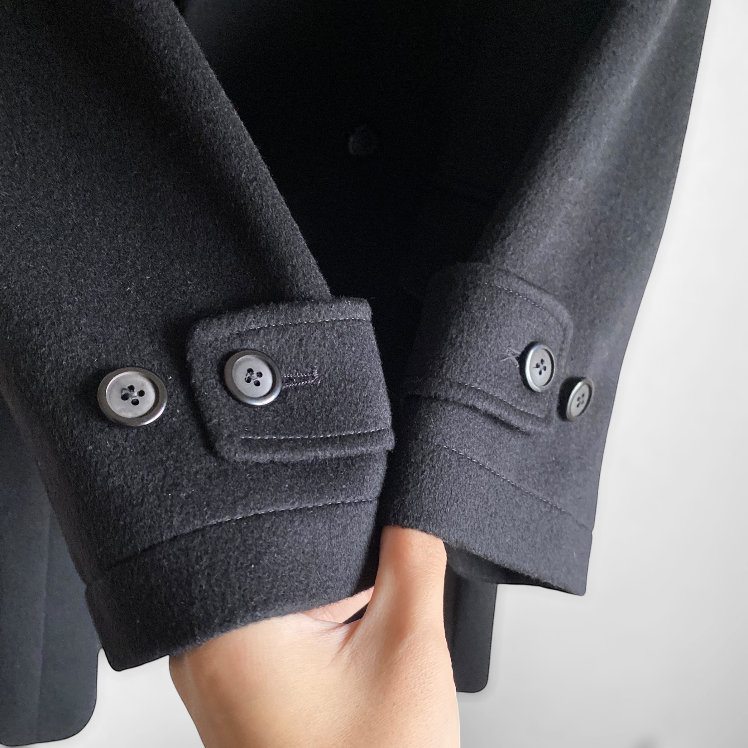 00s SAKS FIFTH AVENUE wool melton long pea coat | CLOSE CLOTHES
