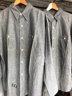 1950's Gray chambray shirDeadstock