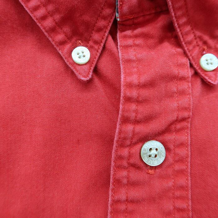 古着 90年代 チャップスラルフローレン CHAPS RALPH LAUREN ボタンダウンシャツ 長袖 レッド サイズ表記：XL　gd66327