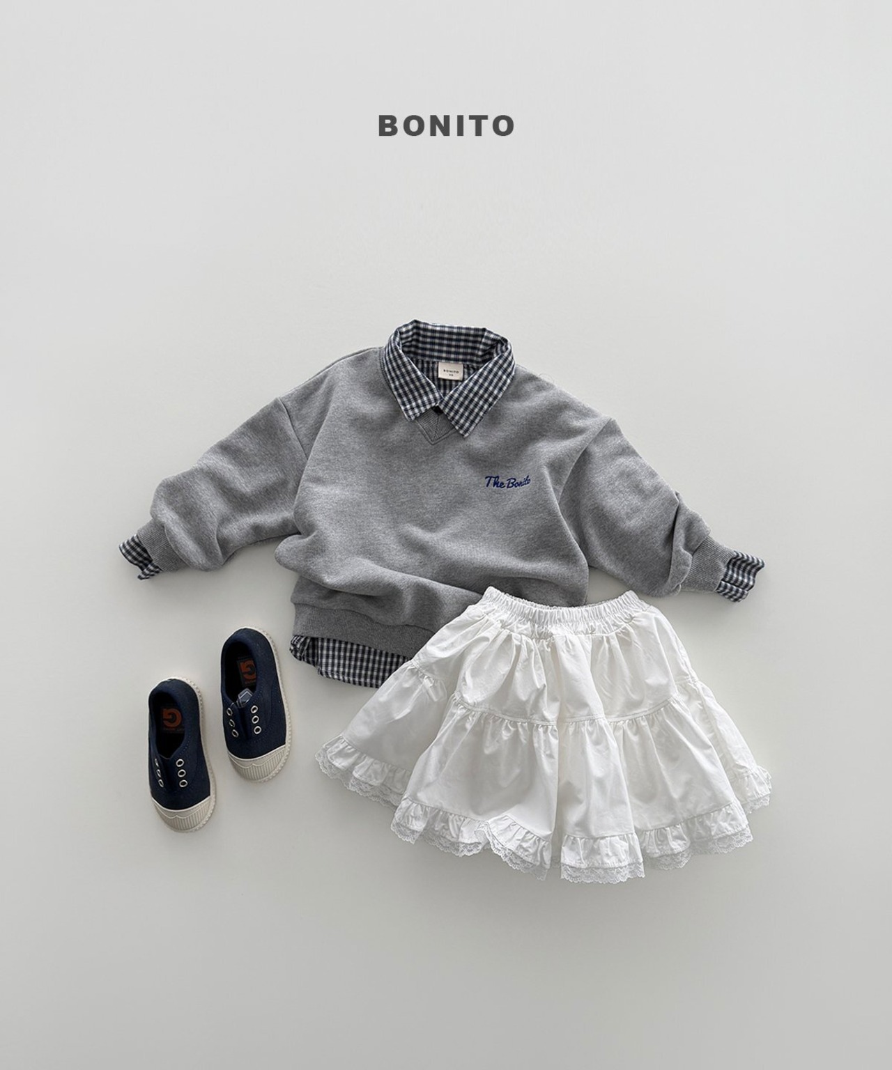melange JS［即納］V neck mtm / bonito 26autumn