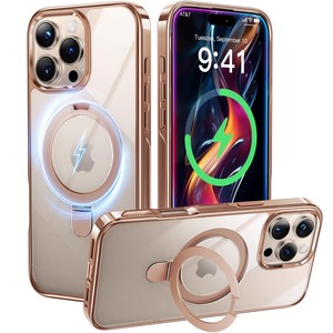 【努力特価】【8年間の技術結晶！4in1超万能モデル】CASEKOO iPhone 16 Pro 用 ケース クリア 米軍MIL規格 耐衝撃 隠しスタンド 横縦両立 最大25W急速充電対応 MagSafe対応 黄変防止 透明 ストラップホール付き ワイヤレス充電対応 いphone16pro 用ケース 6.3インチ「MagicStand」（ゴールド・デザートチタニウム）