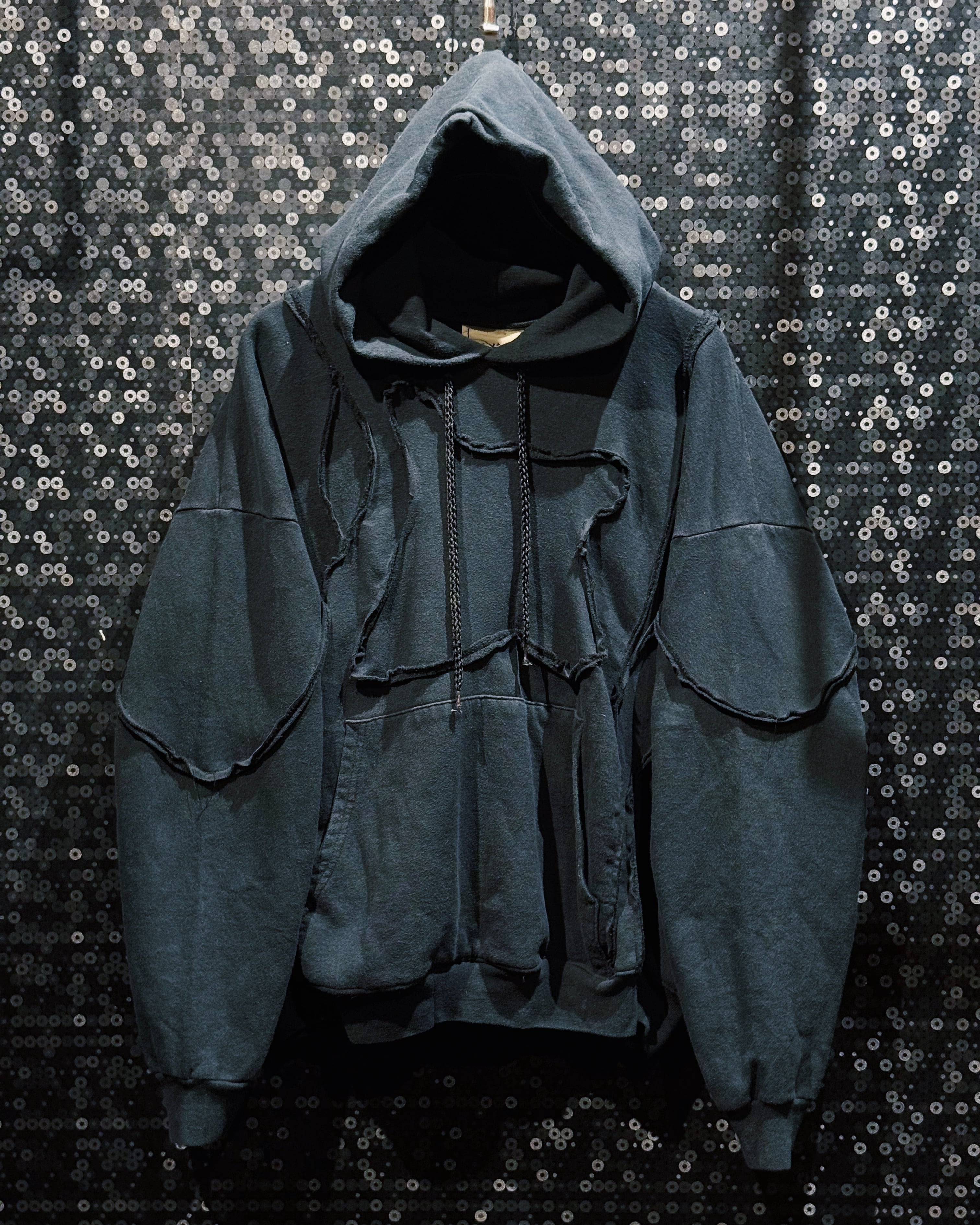 【ÆIEM】"再倖築"vintage Random Pattern Docking Hoodie
