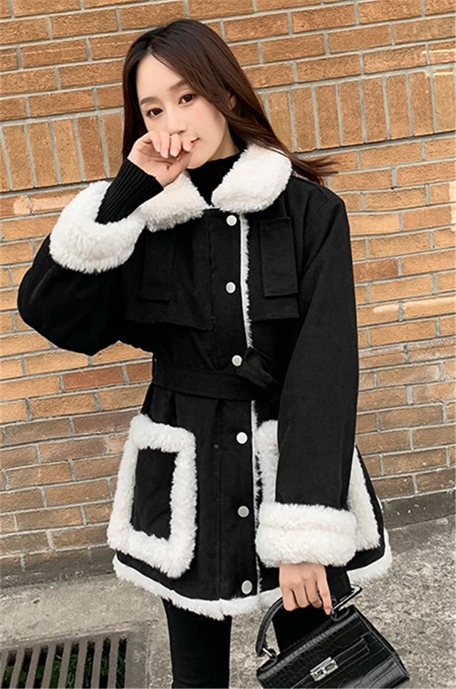 新品 綿の服ラペル プリンセススタイル オシャレデザインセンス 厚手可愛い 腰を括る