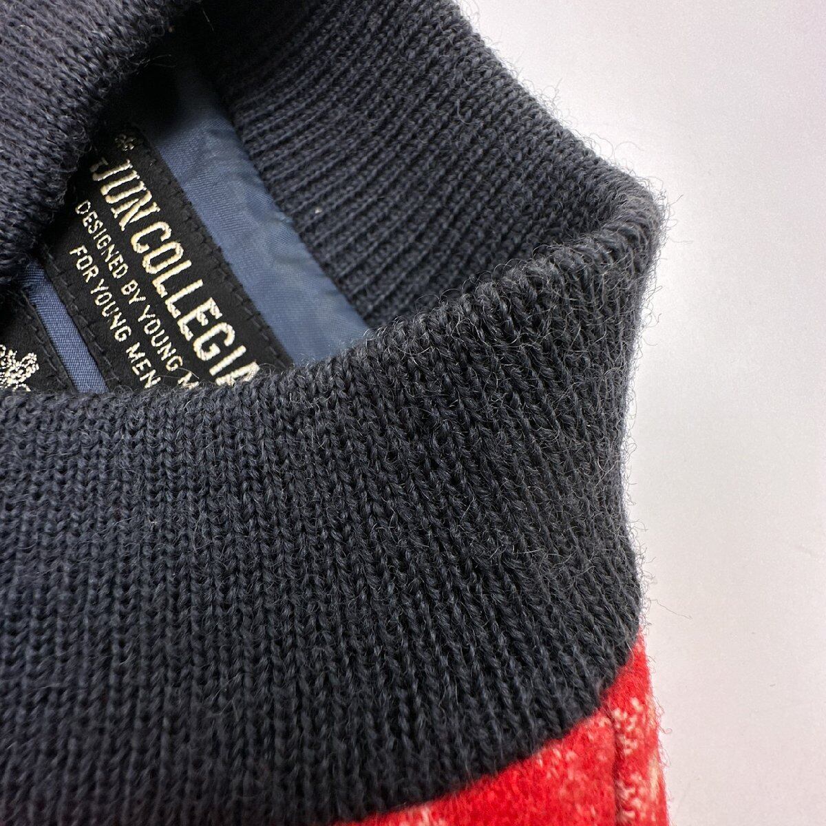 激レア✨ミュグレー ヴィンテージ ジャケット 紫 ウール100% デザインボタン 古着 80s IZOD LACOSTE ワニ パッチ 2way 防寒 3Mシンサレート