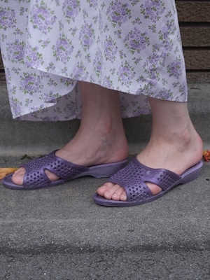 purple roses vinyl sandal.