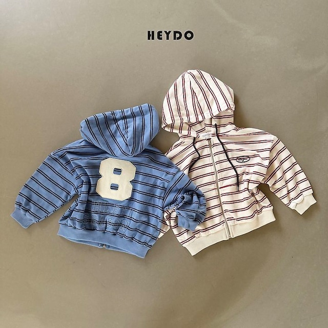 【取寄】heydo|8 patch stripe hood zip-up|8パッチボーダーフードジップアップ|S-JL|kids&jr|26 autumn