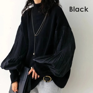 Lantern Sleeve Knitted Pullover Sweater Tops / ランタン スリーブ ニット プルオーバー トップス