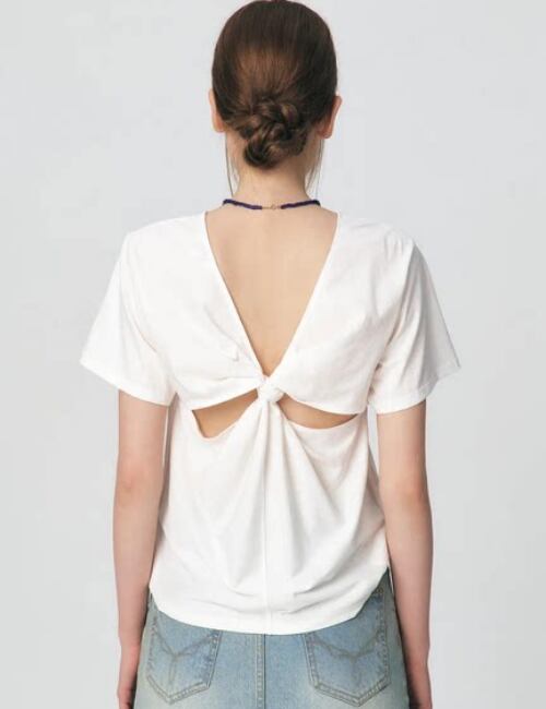 Back-Knot Cotton Top