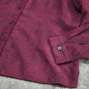 flower embroidery fake suede shirt