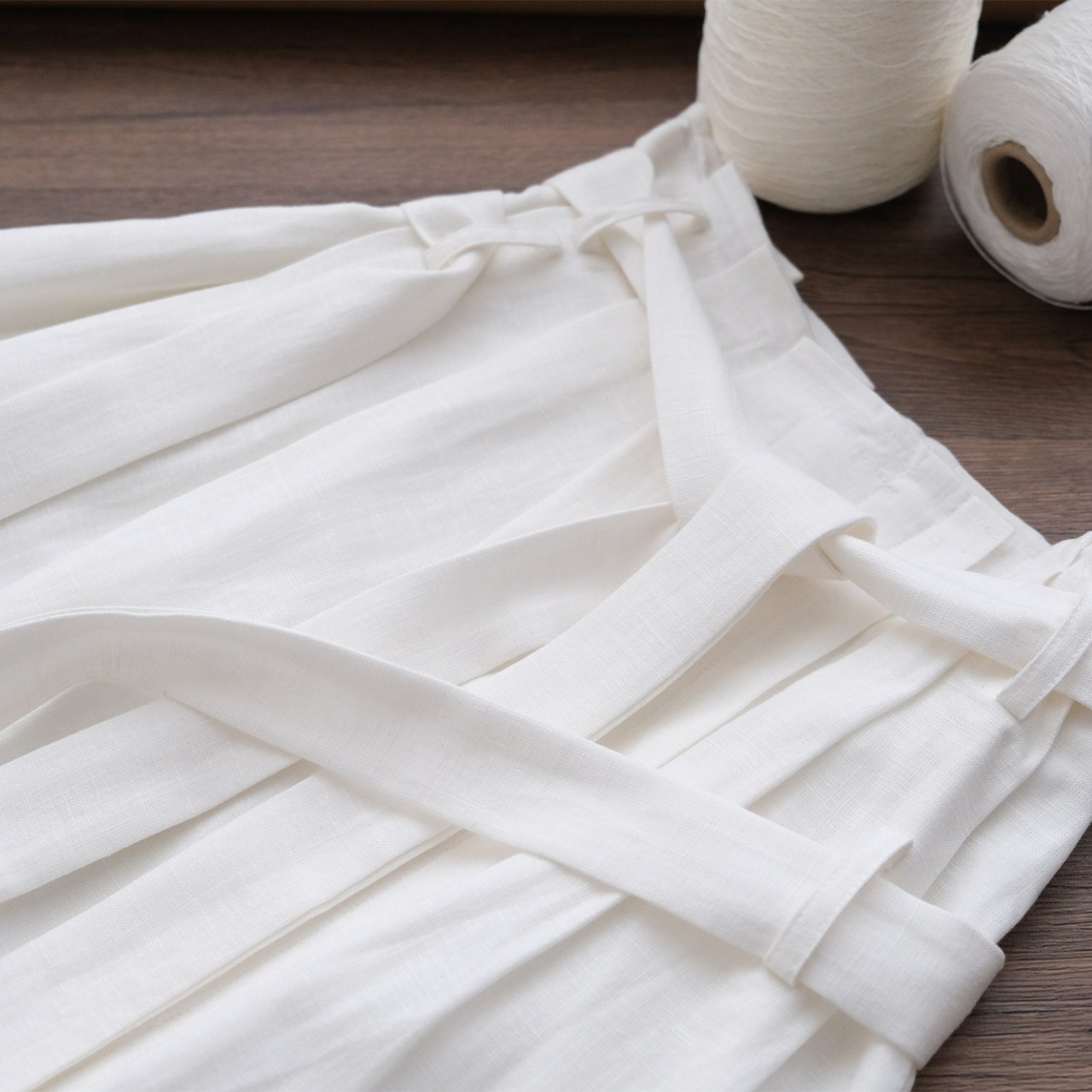 Wrap-Style Long A-Line Skirt  T4511