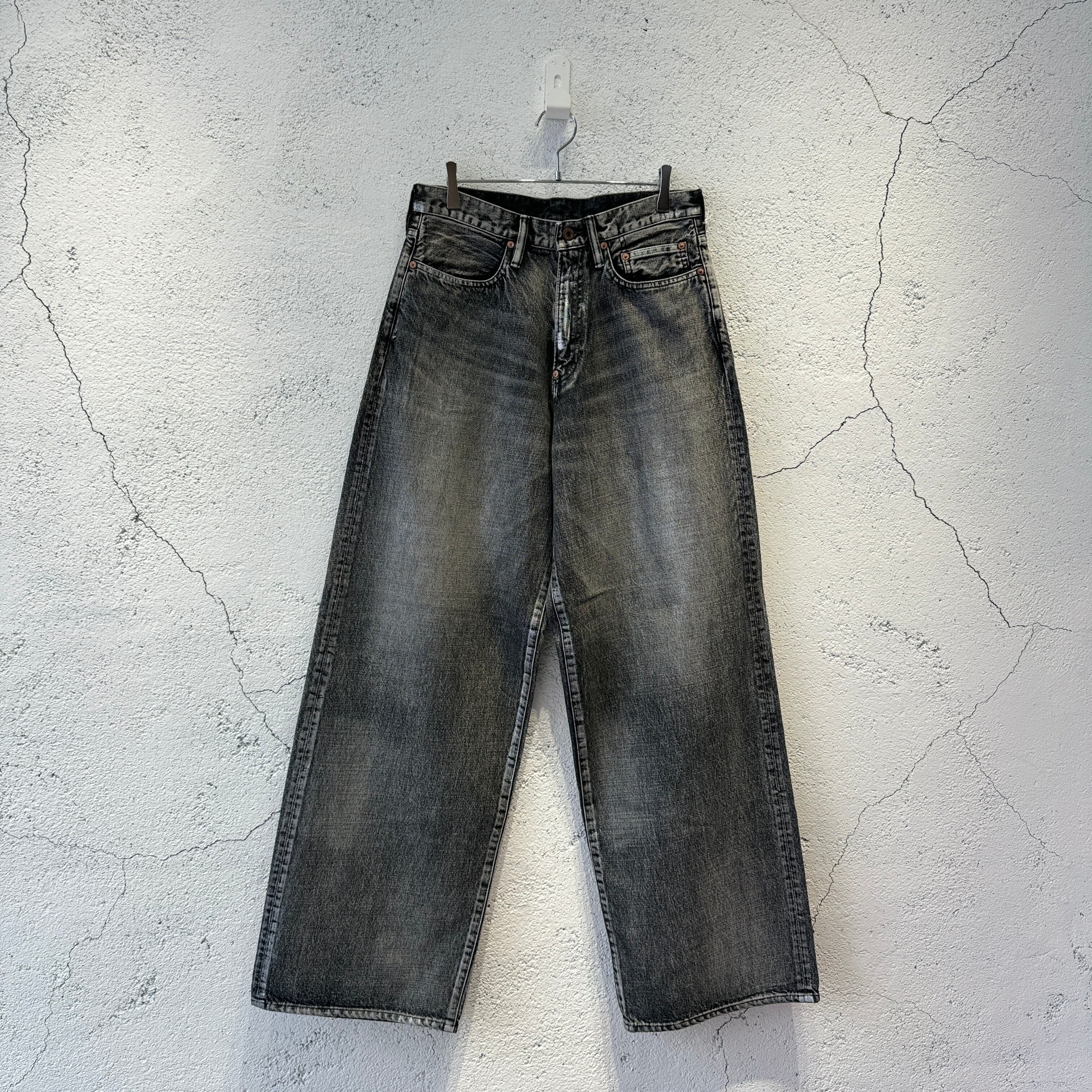 SUGARHILL / FOILED DENIM TROUSERS WIDE CUT / BLACK | ふぁいん