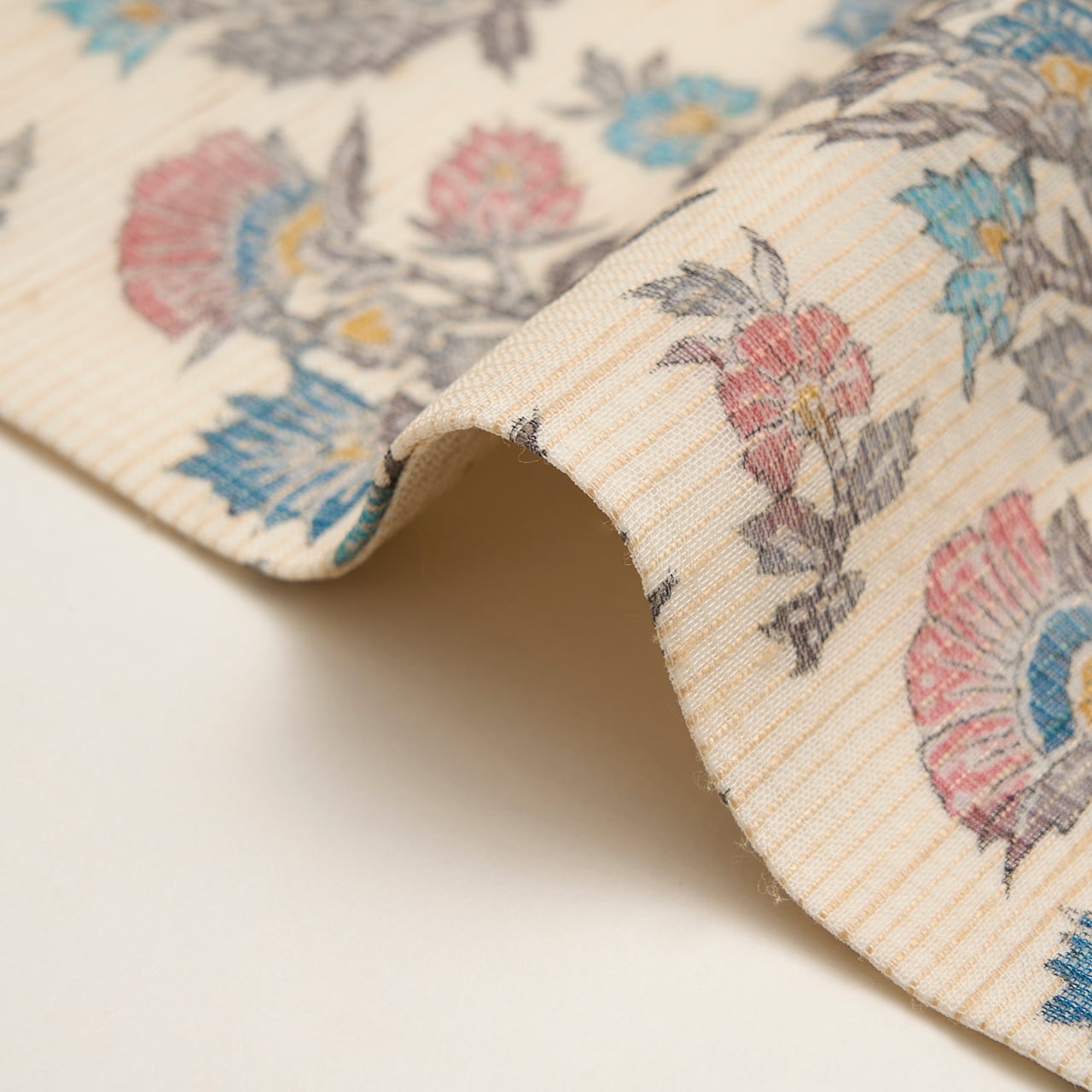 ペルシャ花文 木版更紗 紬紗夏名古屋帯 作家物【未着用品】 | かわの屋