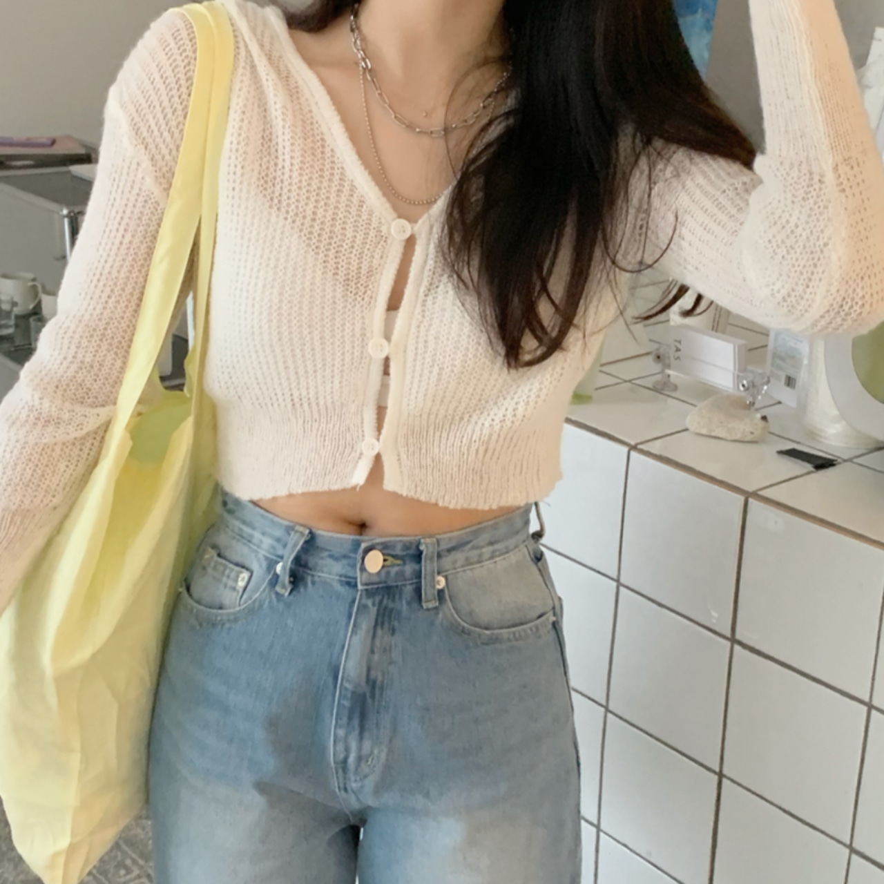 ショートオープンカーディガン SR315