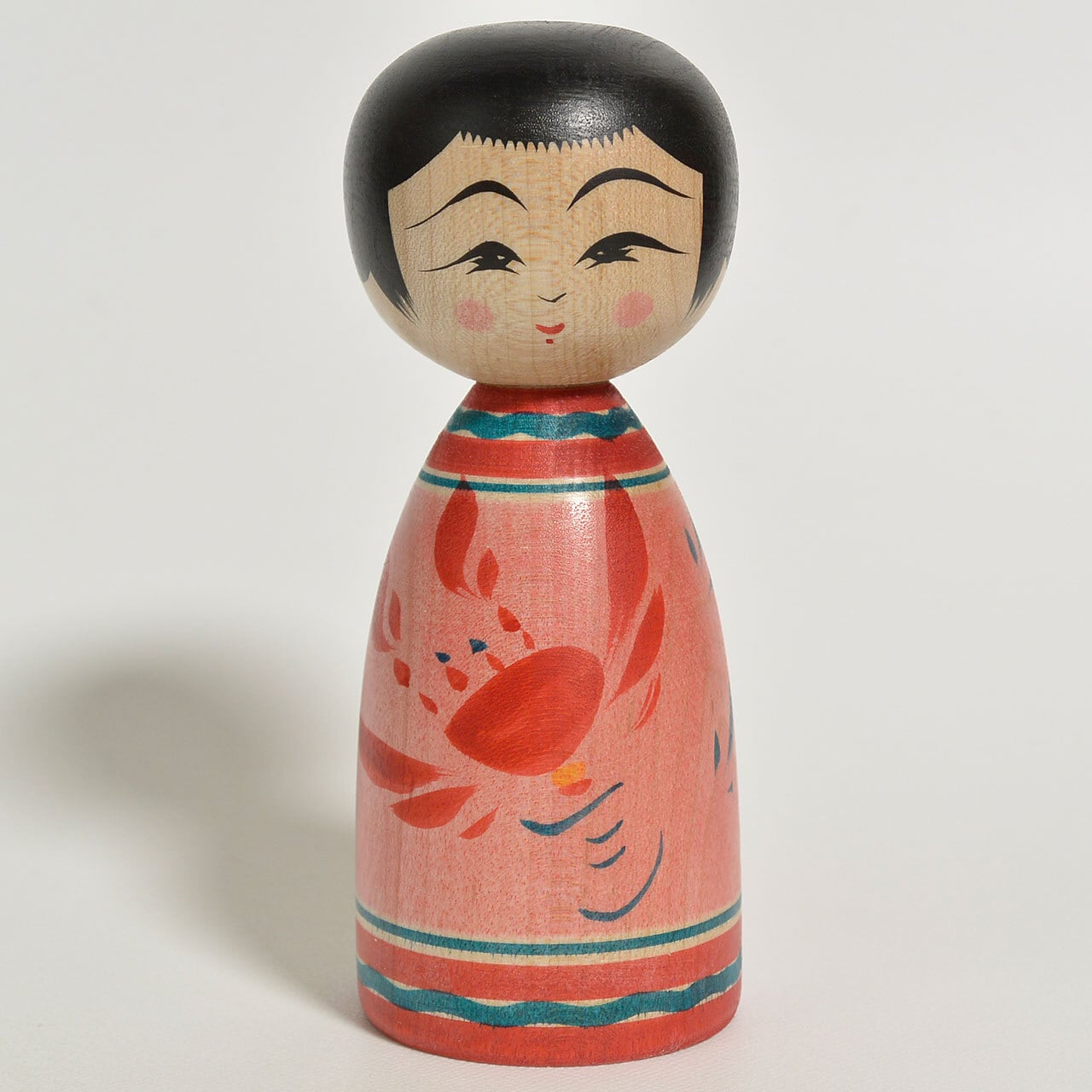伝統こけし（本人型） 約3.5寸 約10.5cm 平賀輝幸 工人（作並系）#0278