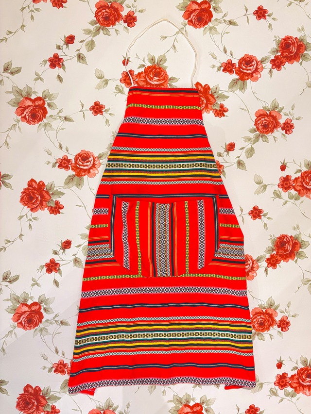 【KIDS vintage】   full ethnic apron.　size:free