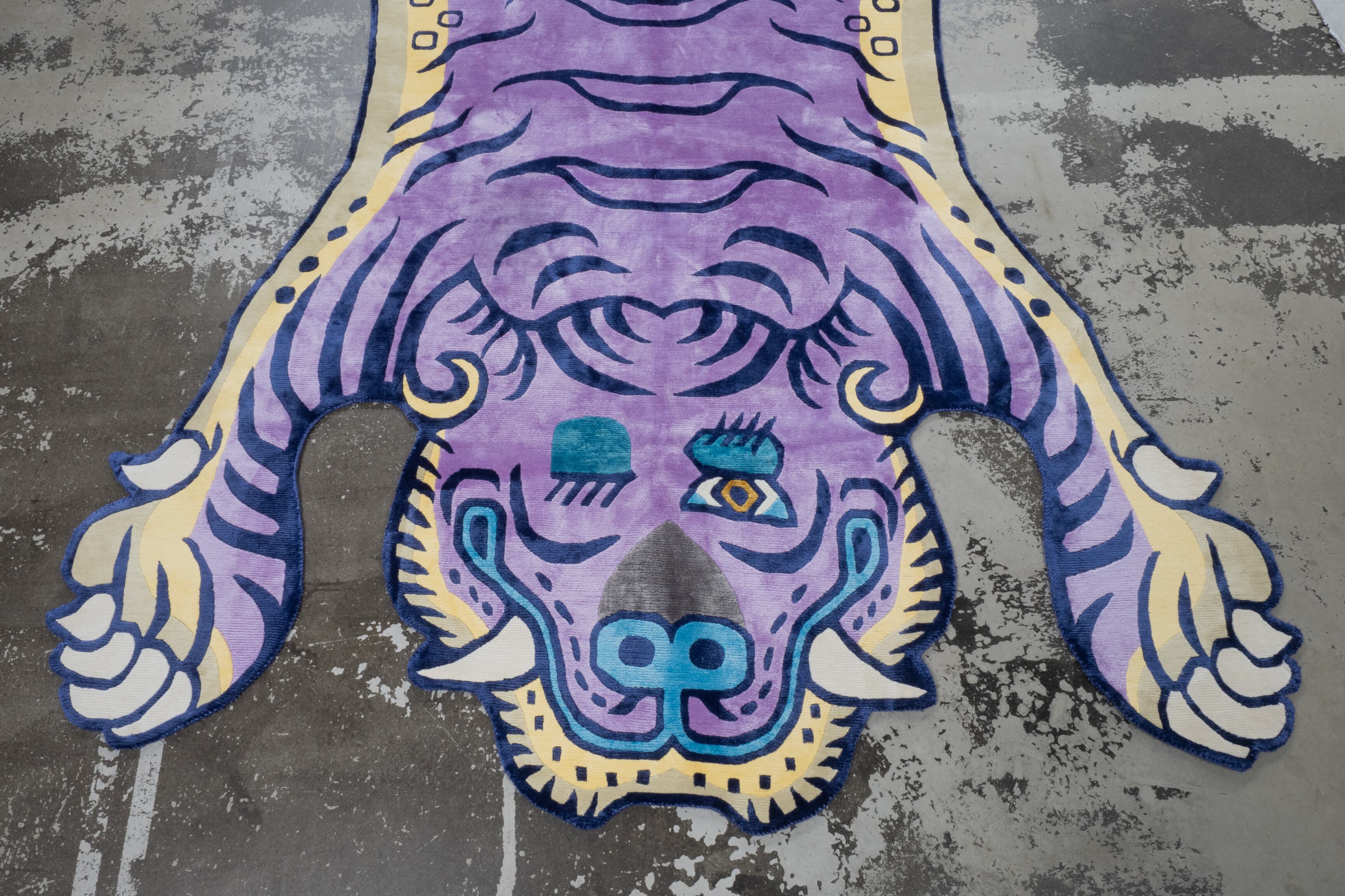 Tibetan Tiger Rug 《XXXLサイズ•シルク•オリジナル1•パープル