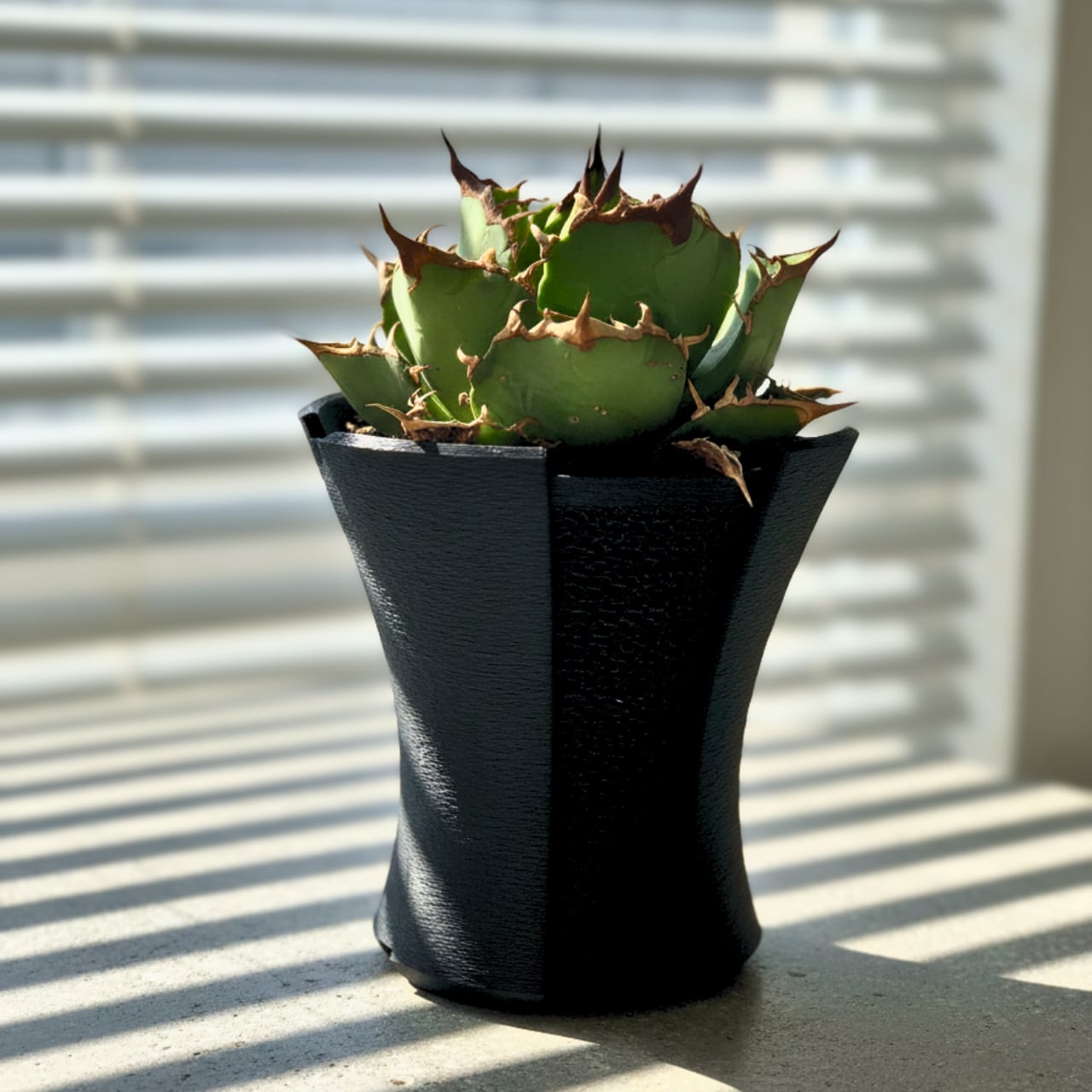 Shield【3号】3Dプリンター製植木鉢 アガベ、塊根植物向け高機能 | 3D