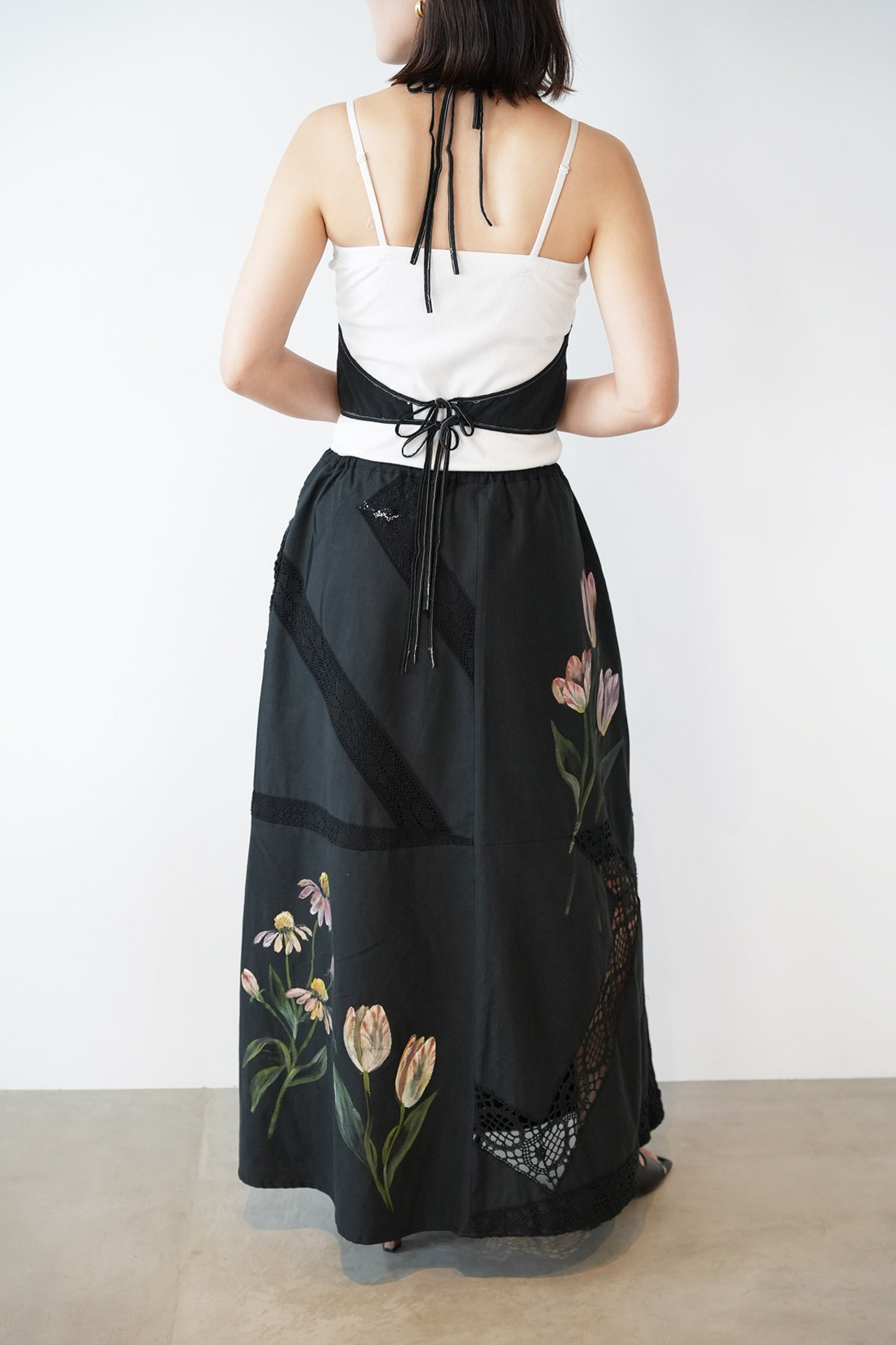 vintage lace skirt purple pansy