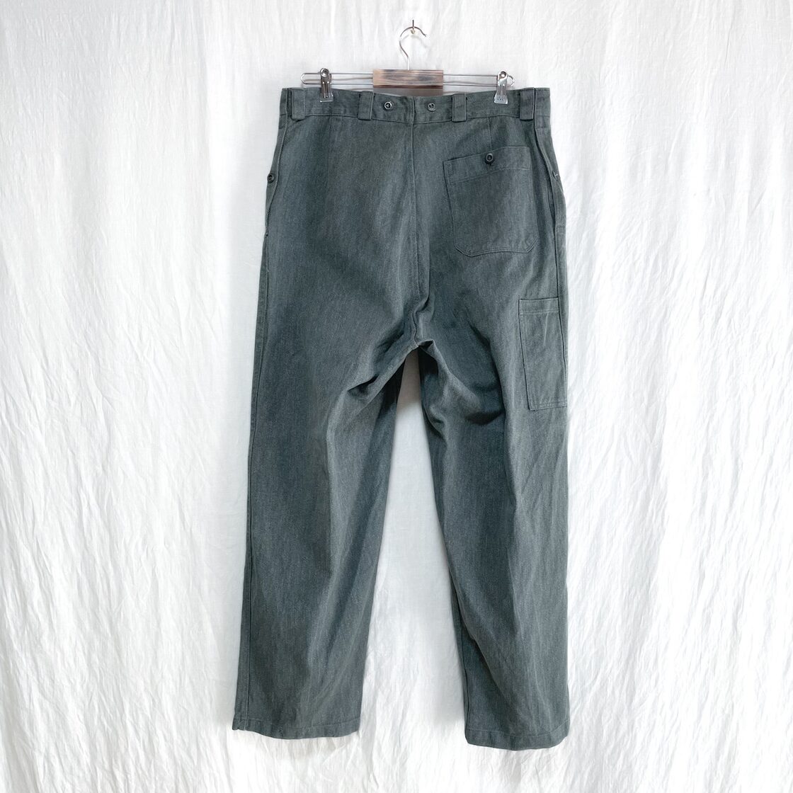 良品 50s スイス軍 デニム トラウザーズ ワークパンツ W36 ワイド 