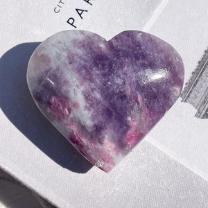 Lepidolite & Pink tourmaline Heart 2 ✧ レピドライト & ピンクトルマリン
