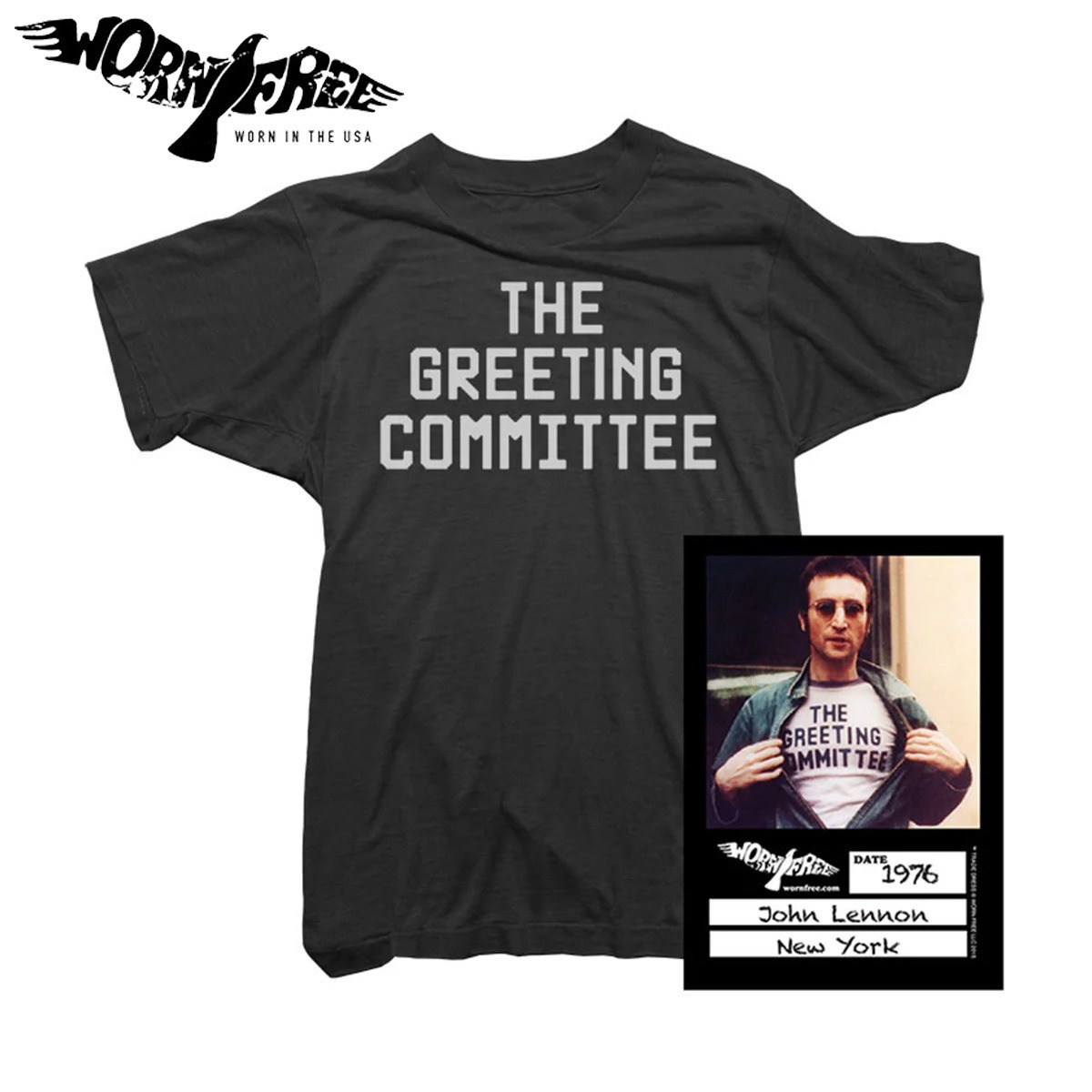 Worn Free ジョン・レノン “The Greeting Committee” プリントTシャツ 