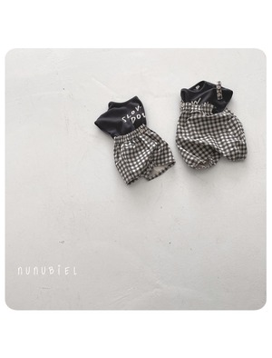 【即納】nunu biel / baby /checkerboard romper