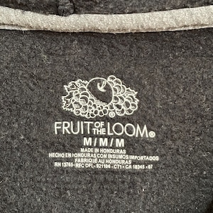 FRUIT OF THE LOOM ジップアップ パーカー フルジップ スウェット フーディー 無地 黒 M us古着