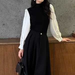 ハイネックレイヤードデザインニット　A2311