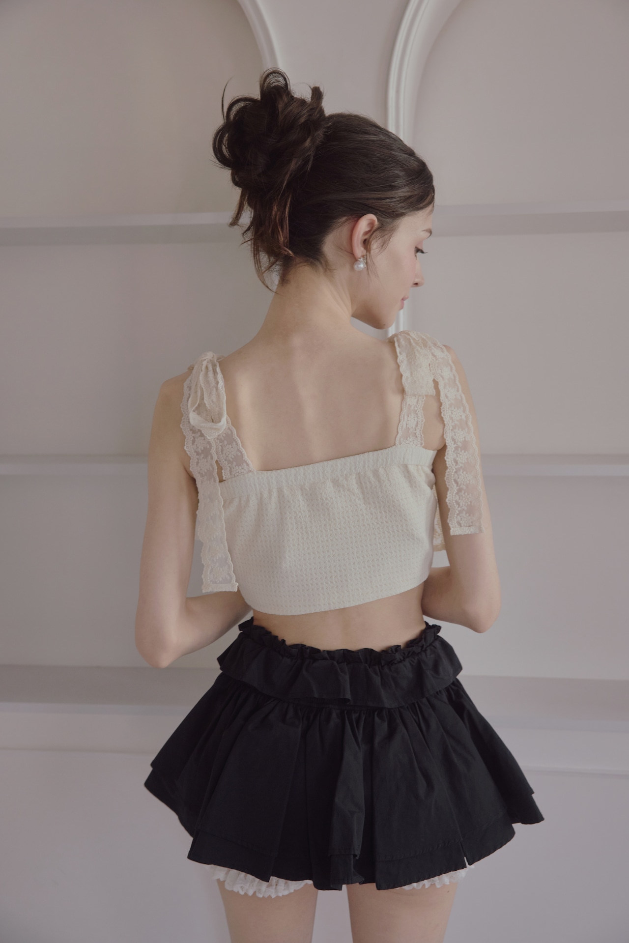 Double lace skirt pants