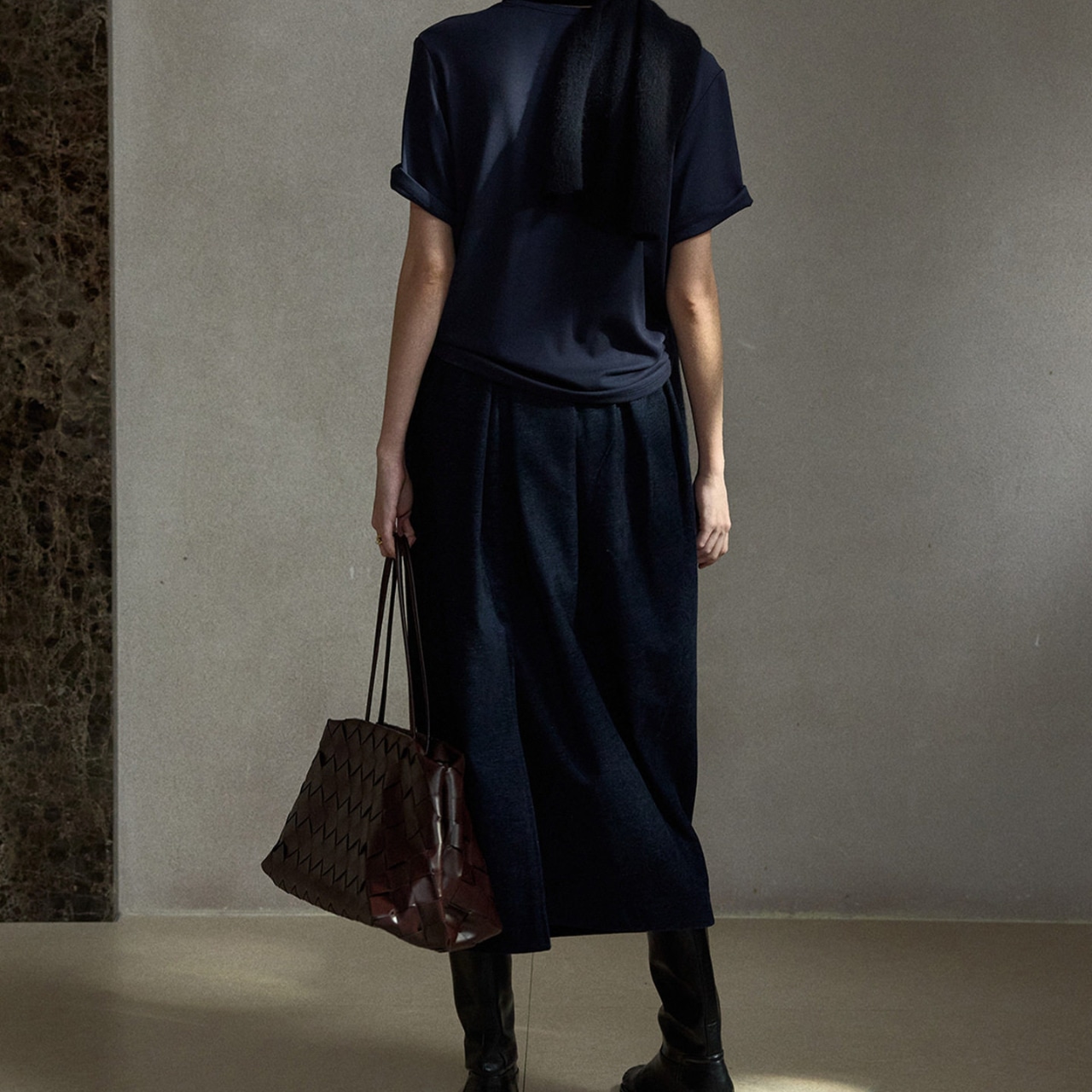 Waist Elastic Midi Flare Skirt T4265