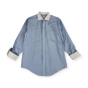 Brooks Brothers ブルックスブラザーズ ストライプ NON-IRON クレリック Wカフス 長袖 ドレスシャツ 16 1/2-32 /ブルー メンズ