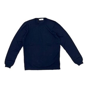 GranSasso(グランサッソ)  Long Sleeve Softcotton 12G Crew Neck Knit Tee/NAVY