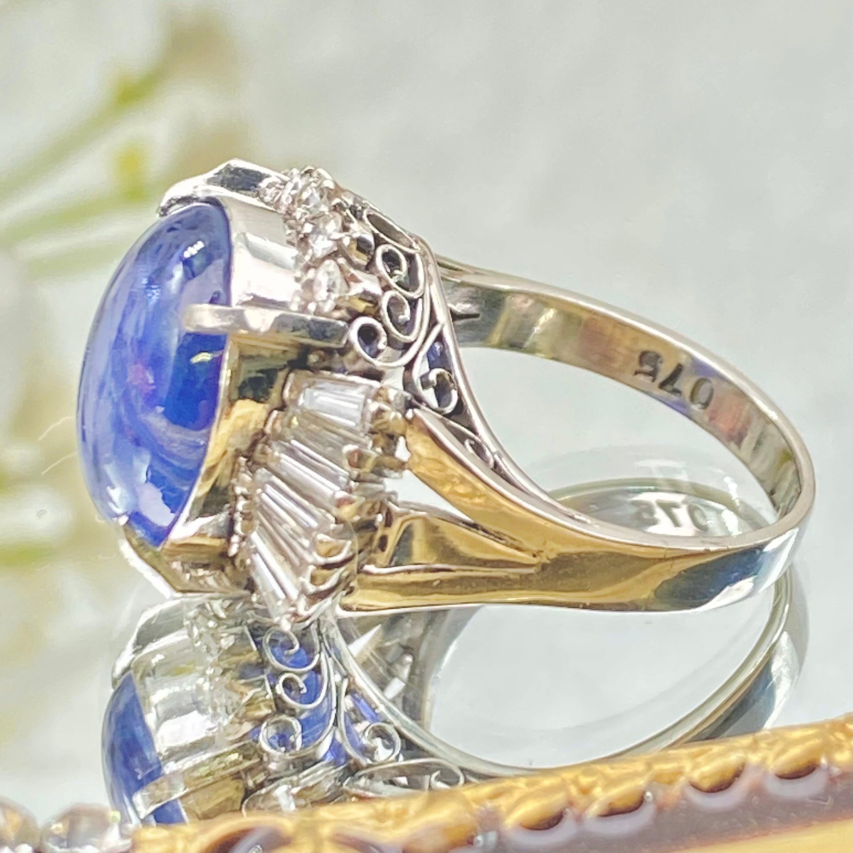 日本のザマスリング】Pm900 指輪 横顔までも美しい 大粒のスター