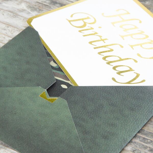 【緑×迷彩】カード付スタイリッシュ封筒　HOE01C