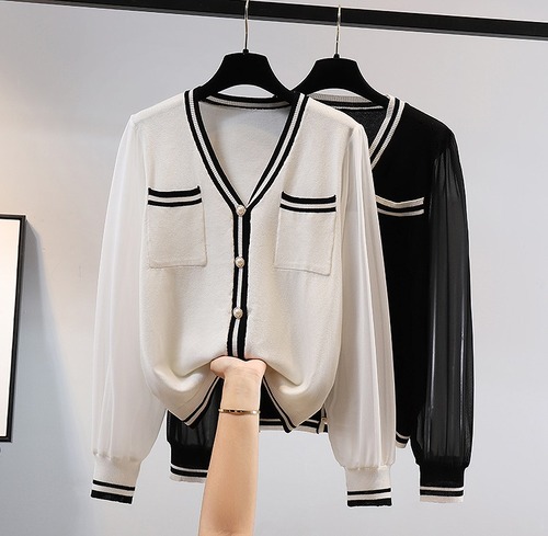 【大きいサイズL-4XL】【秋冬新作】ファッションカットソー♪ブラック/ホワイト2色展開◆#schmnh-237597