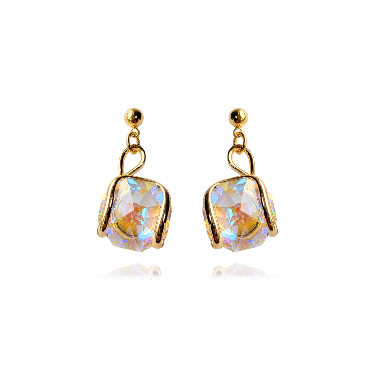 Orecchini vintage Aurora Borealis con perline in argento