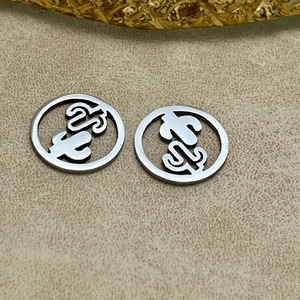 201ステンレス製サボテンコネクター /チャーム/仙人掌//ブレスレットアレルギー対応