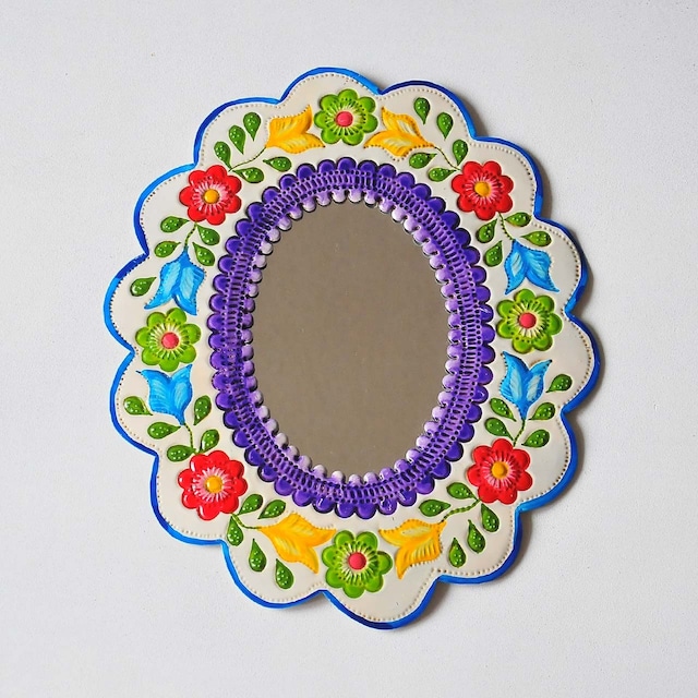 メキシコ ブリキ鏡（004）
