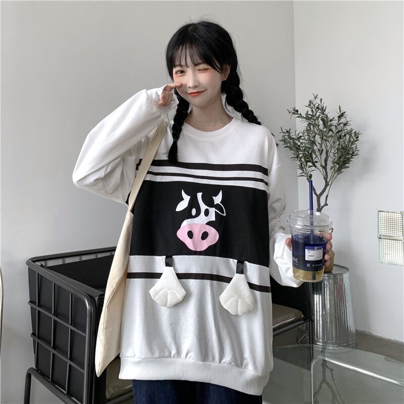 ルーズラウンドネックセーター オータム薄手トップス ロング 大人ガーリー スウィート キュート カジュアル 秋物 Oネック YY-ファッション92880784462