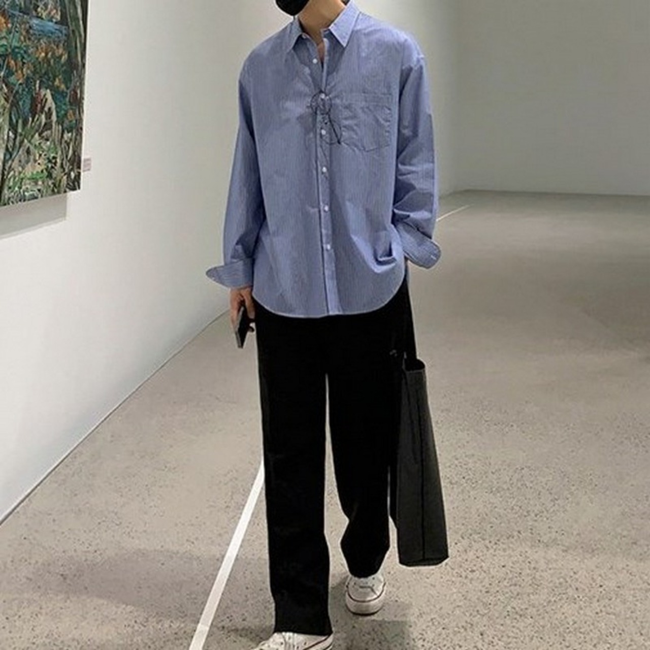 シンプルベーシックストライプシャツ　MT0080197