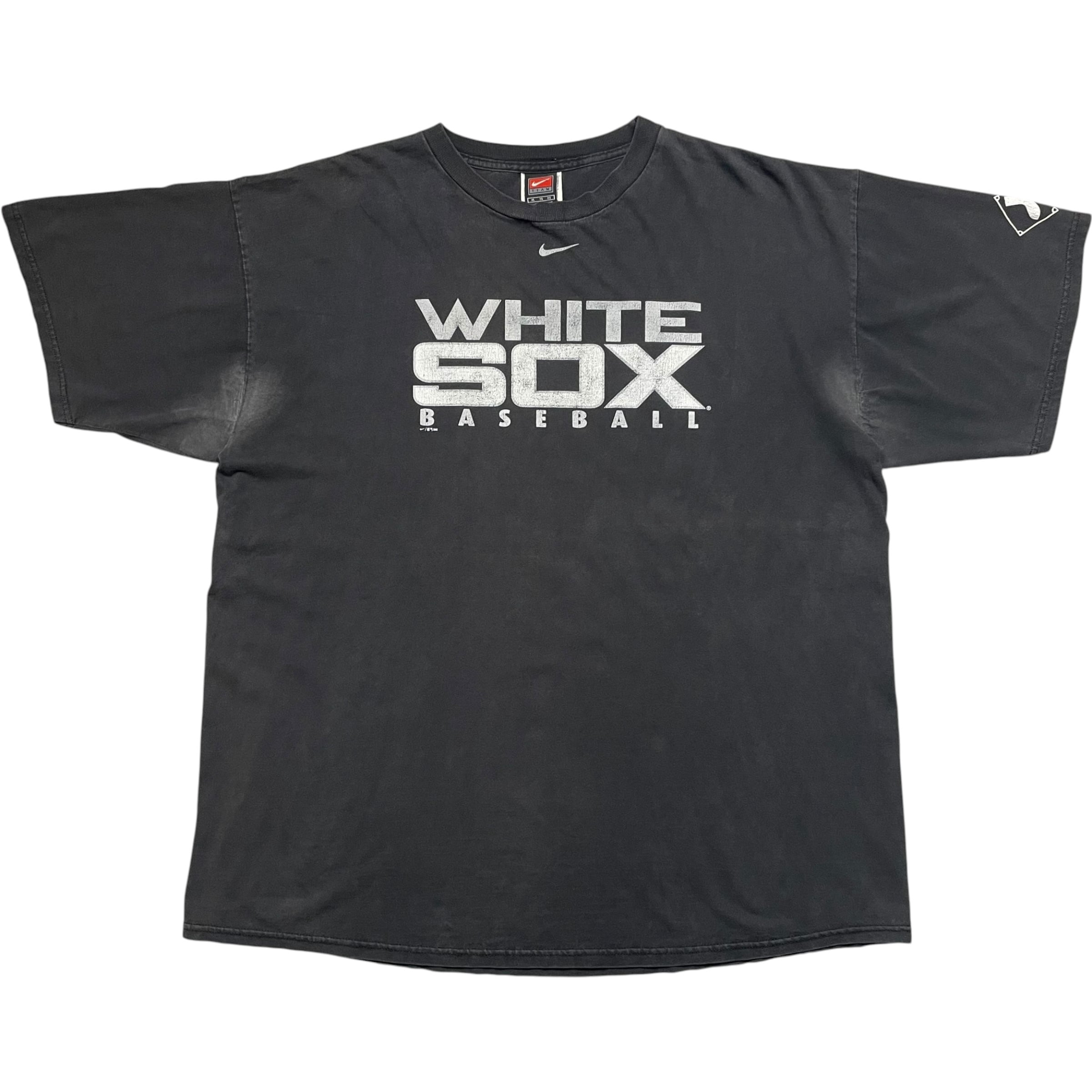 《XL》NIKE ナイキ Tシャツ フロントプリント ホワイトソックス フェード ブラック no.10369