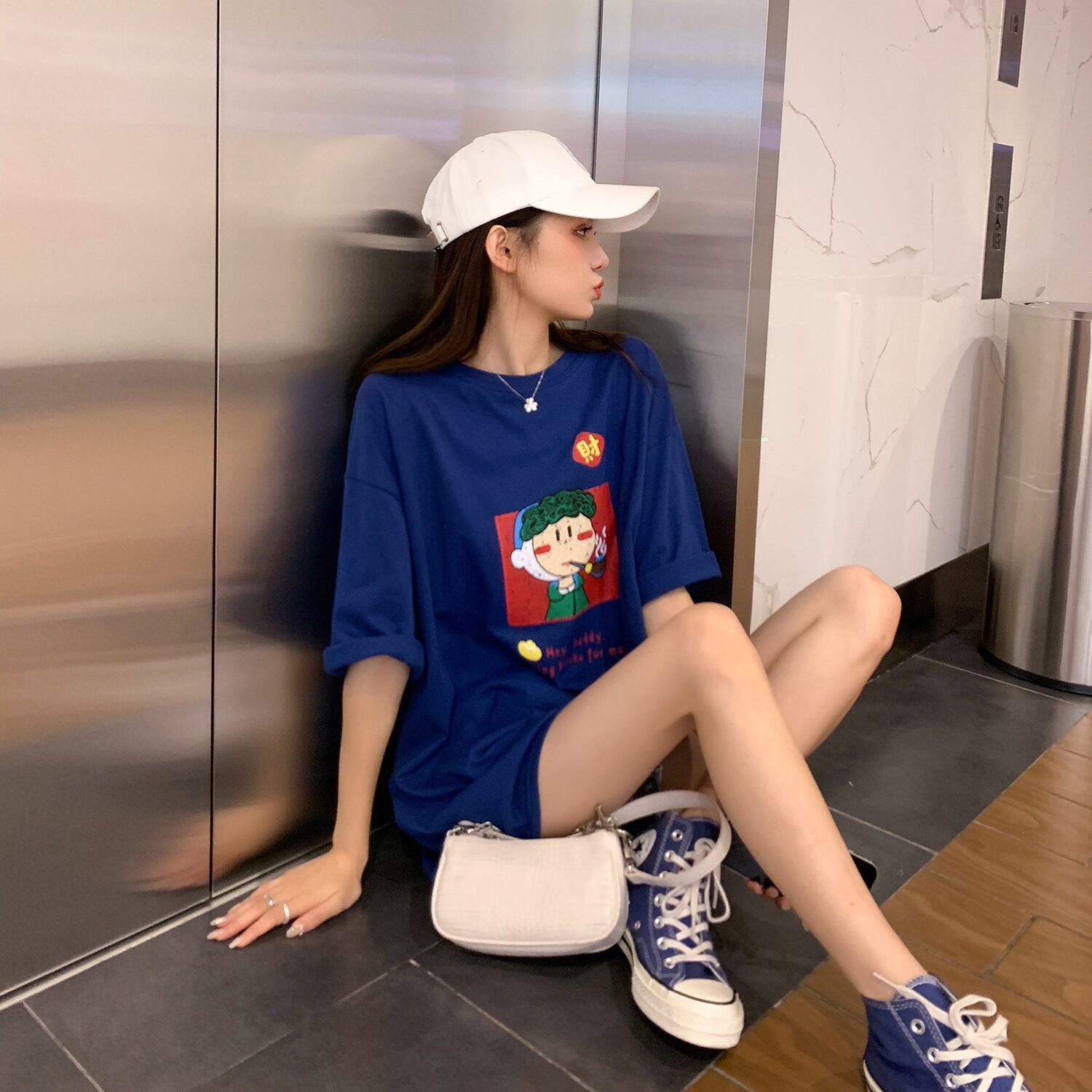 ルーズプリントスリーブTシャツ レディースサマースタイルトップス 夏物 6Du_Shop_Women17771805524