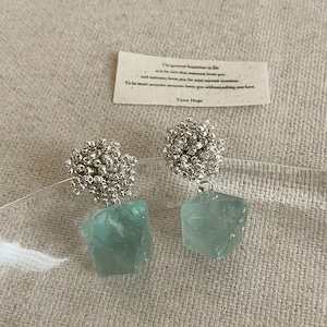 chic green meadow floral studs<a1443>