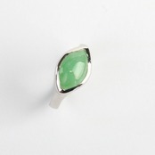 アップルグリーン色が絶妙！翡翠マーキスシルバーリング グリーンA貨翡翠 jd_rg1024