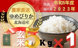 特別栽培米　ゆめぴりか玄米　５㎏×１個　(10月上旬以降順次発送)