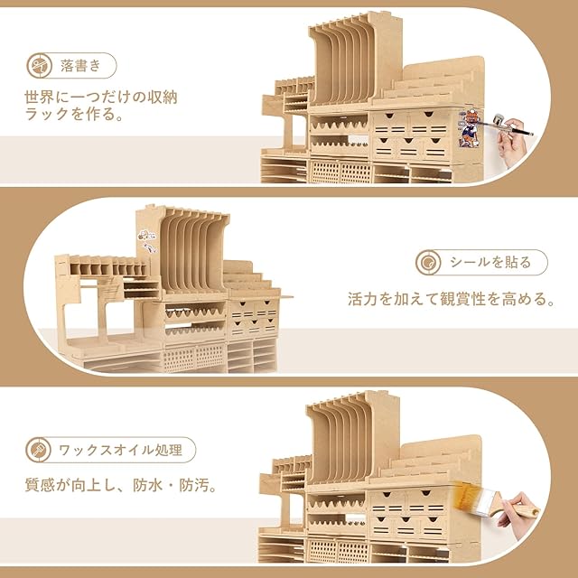 Bucasso プラモデル ペイントラック モデルツール収納ラック MDF素材