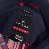 VICTORINOX ビクトリノックス Tailored Fit チェック柄 半袖 シャツ L/レッド ネイビー系 メンズ